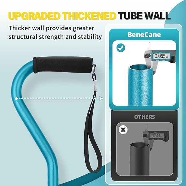 BeneCane BeneCane Adjustable Walking Cane with Soft Cushioned Handle Lightweight Mobility Aid for Men Women and Seniors Extra Stability Base - View 4 of 10