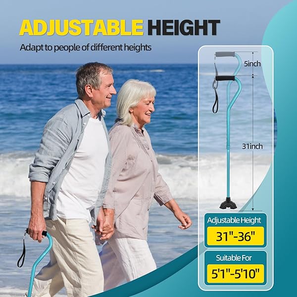 BeneCane BeneCane Adjustable Walking Cane with Soft Cushioned Handle Lightweight Mobility Aid for Men Women and Seniors Extra Stability Base - View 7 of 10