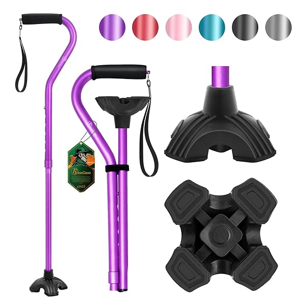 BeneCane BeneCane Adjustable Walking Cane with Soft Cushioned Handle Lightweight Mobility Aid for Men Women and Seniors in Purple
