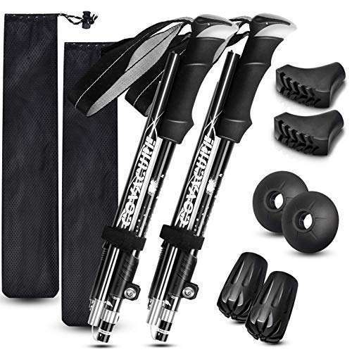 covacure Ultralight Collapsible Trekking Poles - Aluminum 7075 Hiking Sticks with Quick Lock System for Camping & Outdoor Adventures