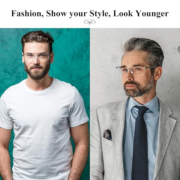 Lcbestbro Lcbestbro 1.75 Blue Light Blocking Reading Glasses for Men Stylish Metal Readers - View 3 of 8