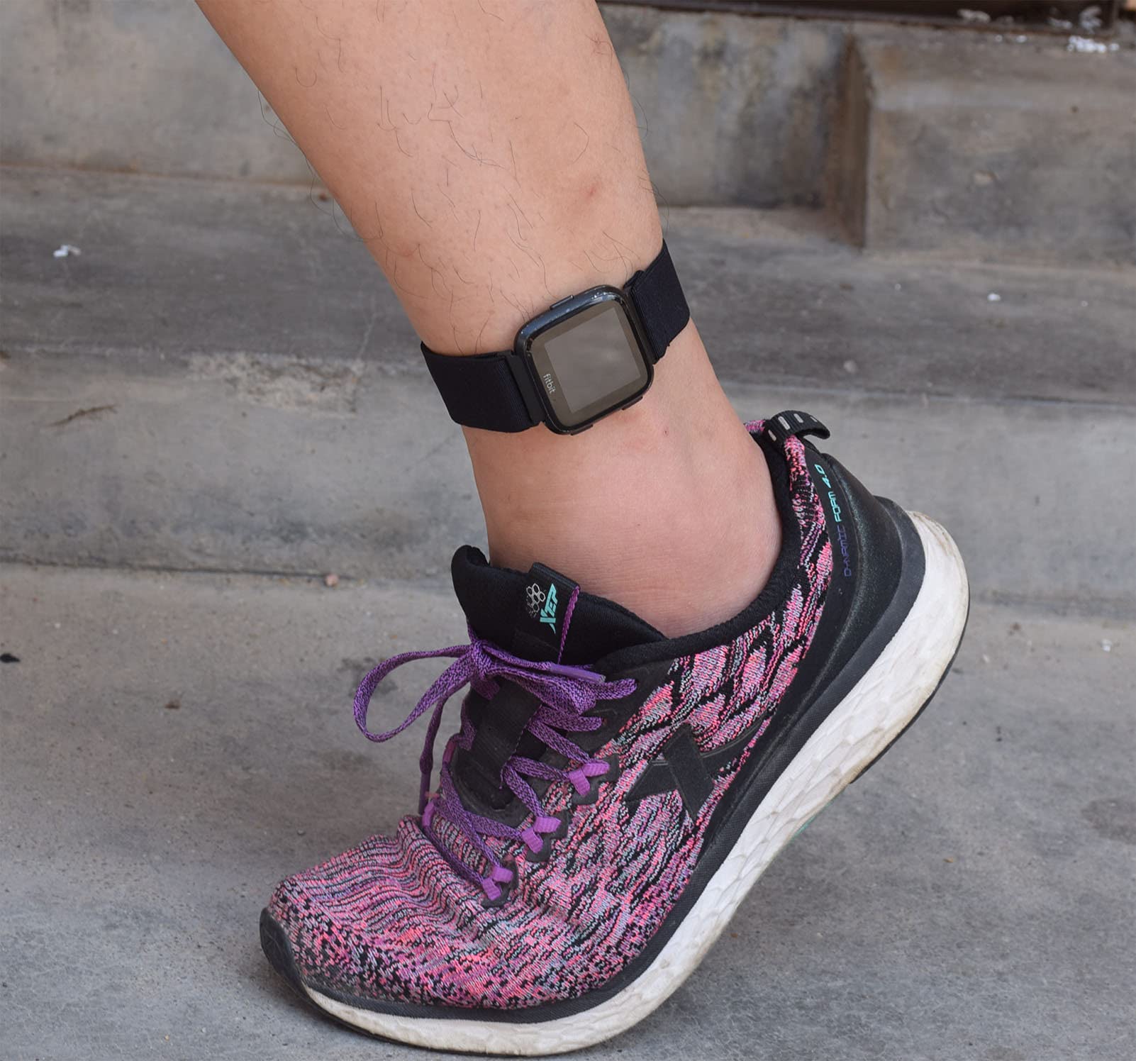 Grestun Adjustable Elastic Armband and Ankle Band for Fitbit Versa 2 Versa Versa Lite Blaze Stretchy Band for Men and Women Black - View 5 of 6