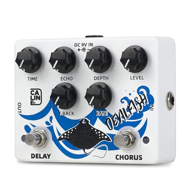 Caline Caline DCP03 Devilfish Chorus Delay Effect Pedal Dual Guitar Pedal for Enhanced Sound Quality and Versatility - View 5 of 7