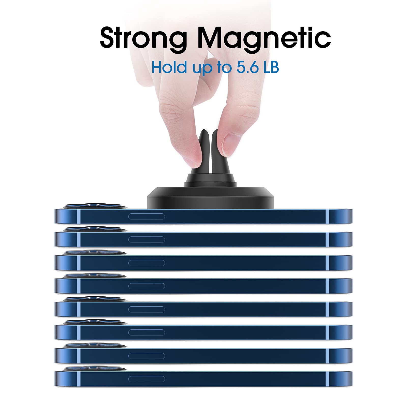 TechMatte Magnetic Vent Car Phone Mount for iPhone 14 13 12 Pro Max Mini Plus with MagSafe Case Blue - View 3 of 6