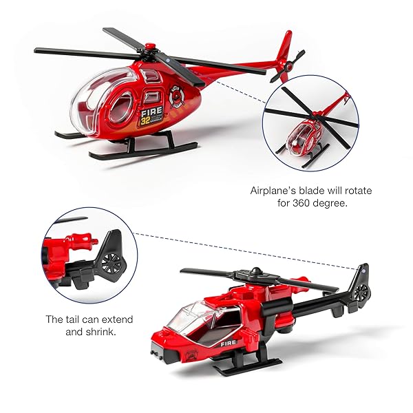 DUNRIOG TOYS 14 Pack Die-cast Fire Truck Vehicles Set and 6 Pack Alloy Metal Fire Engine Models with 8 Pack Mini Rescue Emergency Playset for Kids - View 3 of 8