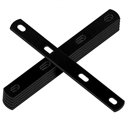 eoere EOERE 6 PCS Black 12 Inch Mending Plate Steel Straps Heavy Duty Flat Repair Brace for Woodworking Max Load 110 lb