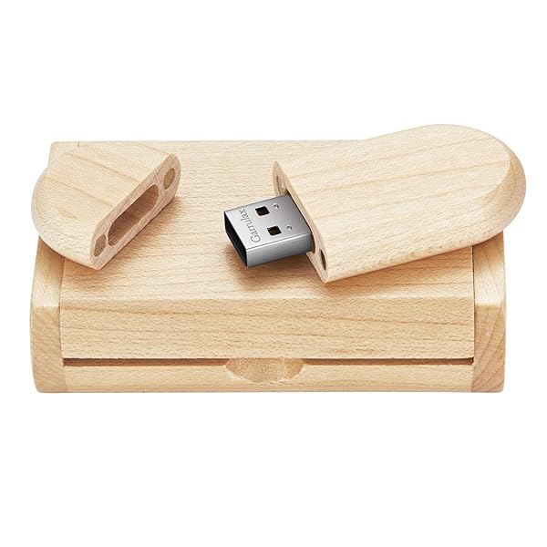 Garrulax GARRULAX Wooden USB Flash Drive 8GB 16GB 32GB USB2.0 Memory Stick for Data Storage and Thumb Drive 64GB Ellipse Maple - View 3 of 6