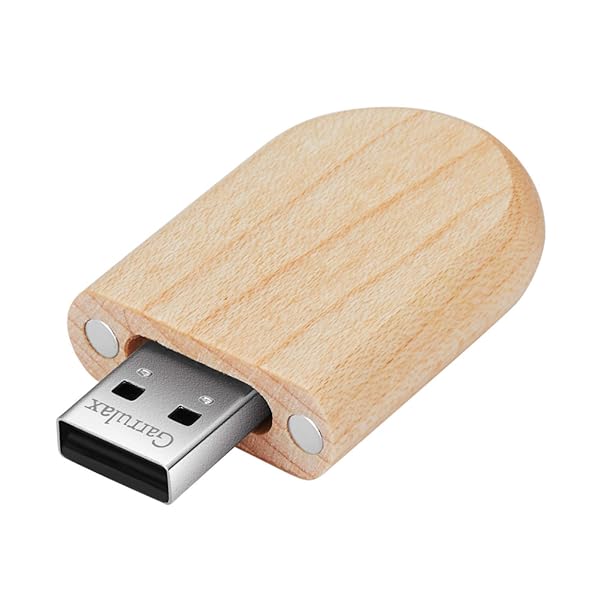 Garrulax GARRULAX Wooden USB Flash Drive 8GB 16GB 32GB USB2.0 Memory Stick for Data Storage and Thumb Drive 64GB Ellipse Maple - View 5 of 6