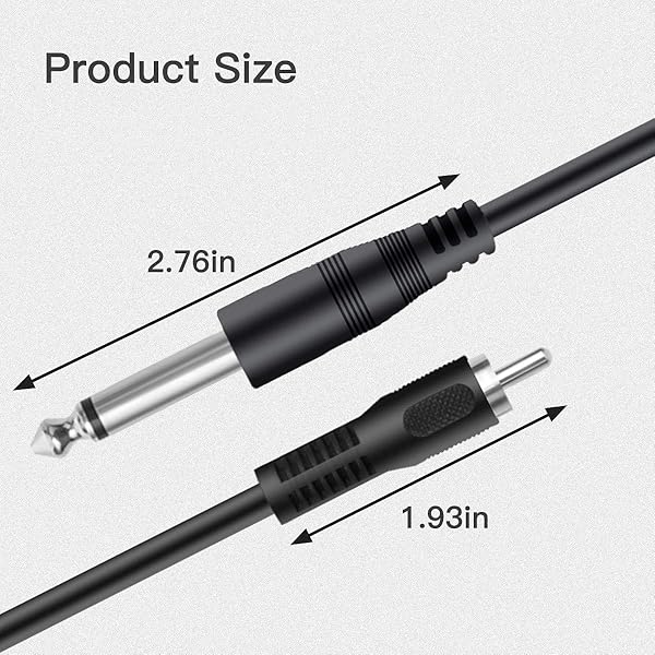 RFAdapter RFAdapter 2 Pack 3 Feet Dual 1/4 to RCA Cable Audio Interconnect for Mixer Amplifier Microphone Camera and More - View 8 of 8