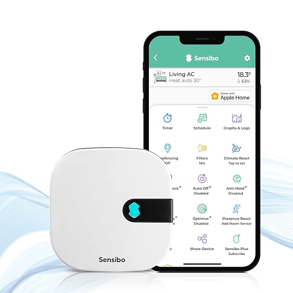 Sensibo Sensibo Air: Smart AC Controller - Easy 60-Second Setup, Energy Saving & Compatible with Google, Alexa, Siri & Apple HomeKit