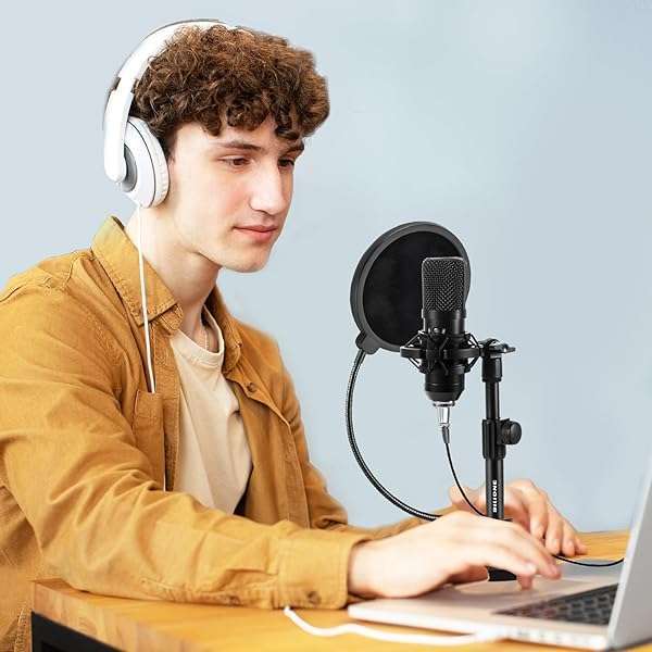 BILIONE Upgrade Your Sound: BILIONE Adjustable Desktop Microphone Stand with Pop Filter & Shock Mount - View 4 of 10