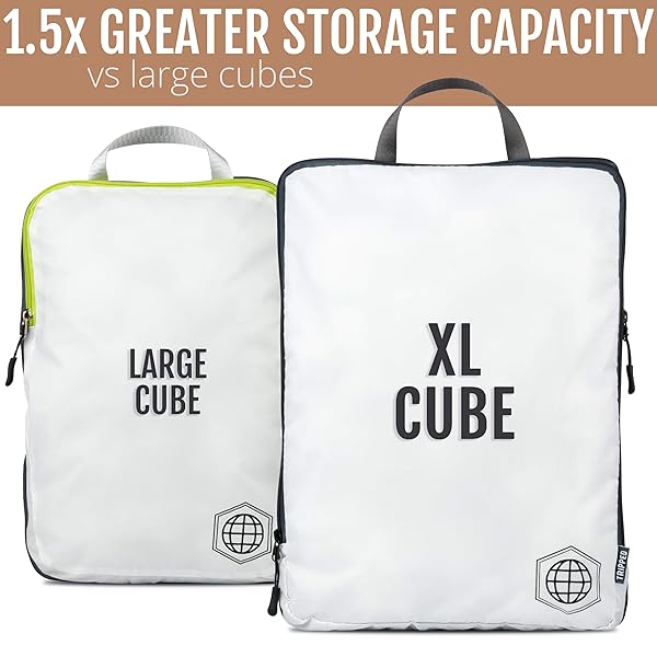 TRIPPED Travel Gear Large Compression Packing Cubes 6 Piece Set with Lightweight Laundry Bag for Travel by TRIPPED Travel Gear White - View 6 of 8