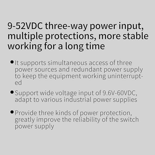 STEAMEMO STEAMEMO 5-Port Industrial Ethernet Switch DIN-Rail Mount 100Mbps Ports 1Gbps Switching Rugged Metal Housing Lifetime Protection - View 6 of 8