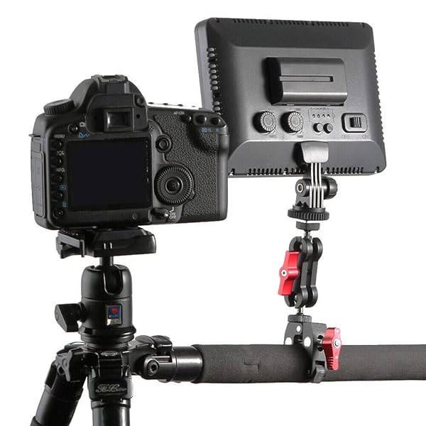 FocusFoto FocusFoto Articulated Magic Arm Crab Claw Super Clamp Clip Holder for Studio Flash Light DSLR Camera Tripod Monopod Video LED Light Black Red - View 7 of 7