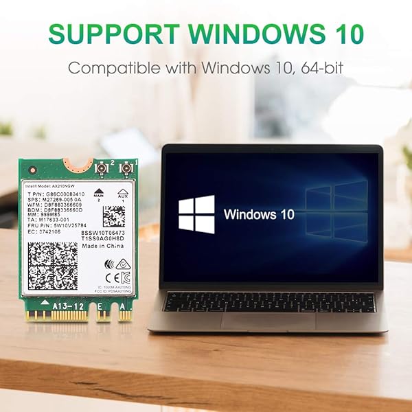 FocusFoto FocusFoto AX210NGW Dual Band WiFi Card 6E: 3000Mbps Intel 802.11AX with Bluetooth 5.2 for Laptops & PCs - View 7 of 9