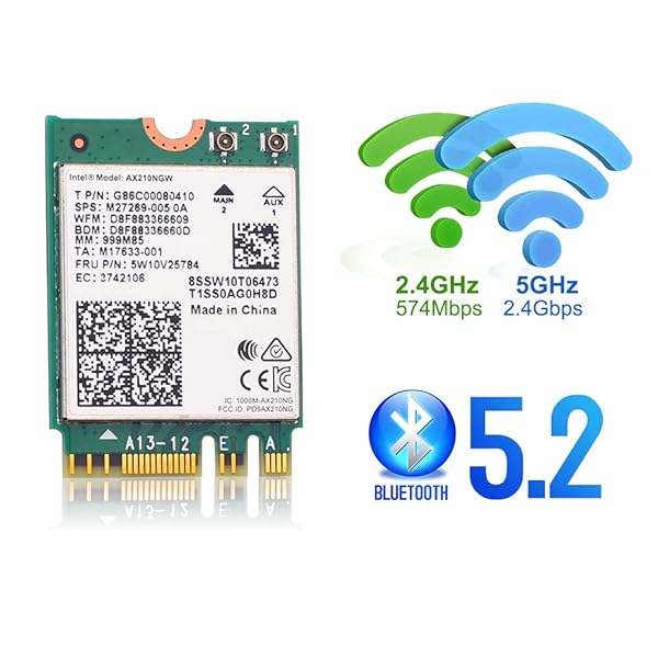 FocusFoto FocusFoto AX210NGW Dual Band WiFi Card 6E: 3000Mbps Intel 802.11AX with Bluetooth 5.2 for Laptops & PCs - View 9 of 9