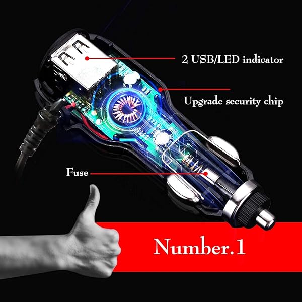 Plozoe Radar Detector Power Cord with Dual USB Port Charger 6.5ft Compatible with Uniden Escort Valentine Beltronics Passport Cobra Whistler - View 6 of 8