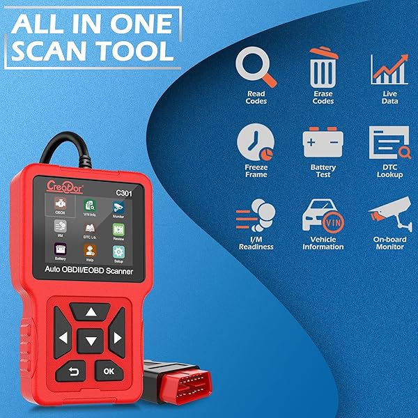 Creator Creator C301 OBD2 Scanner Diagnostic Tool with Battery Test for All OBD-II Cars Since 1996 Check Engine Light Reader - View 4 of 8