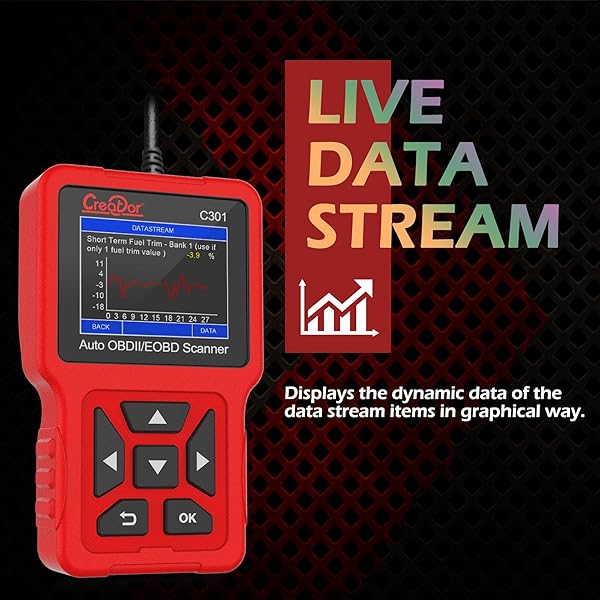 Creator Creator C301 OBD2 Scanner Diagnostic Tool with Battery Test for All OBD-II Cars Since 1996 Check Engine Light Reader - View 7 of 8