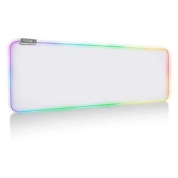 Tilted Nation Bone White RGB Gaming Mouse Pad XL - 8 Light Modes, Smooth Gliding, Easy to Clean for Your Dream Setup