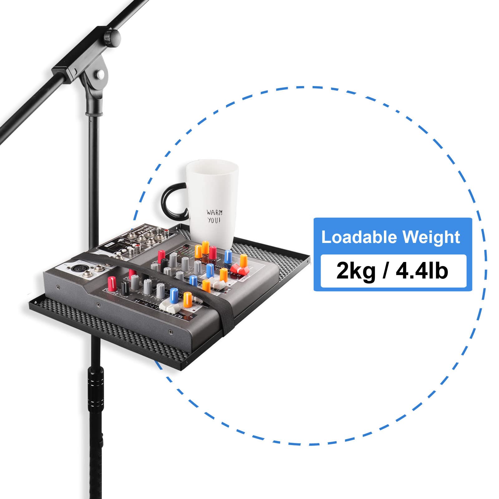 Mr.Power Mr Power Microphone Stand Rack Tray Holder for Stage Live Streaming Recording Large 13 x 9 - View 3 of 8