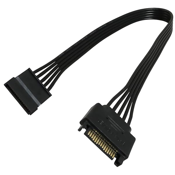 "Longdex 11.8" SATA Power Extension Cable - 15Pin Male to Female Adapter for HDD Hard Drives"