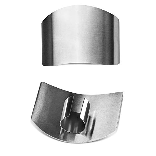 SourceTon SourceTon Set of 5 Stainless Steel Finger Guards for Safe Vegetable Cutting and Injury Prevention - View 3 of 10
