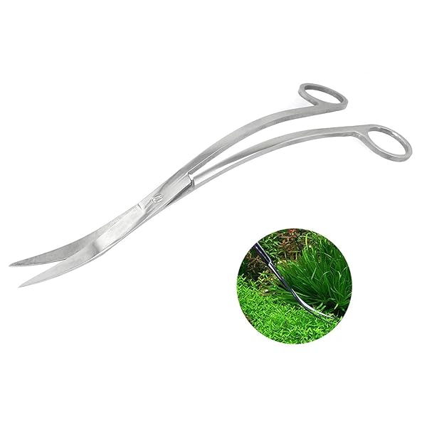 RLECS RLECS 9.8 Inch Stainless Steel Aquarium Scissors and Sand Leveler for Aquatic Plant Care and Fish Tank Landscaping Tools