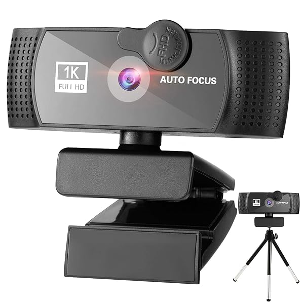 RERBO RERBO 1080p Full HD Webcam with Microphone AutoFocus Wide Angle Tripod Stand Privacy Cover for Zoom Skype FaceTime Conferencing Video Calling