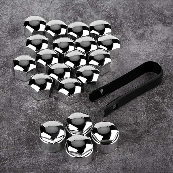 Yosoo Health Gear 17mm Wheel Nut Covers 20pcs Universal Lug Nut Covers Grey Silver for Most Car Wheels - View 3 of 10