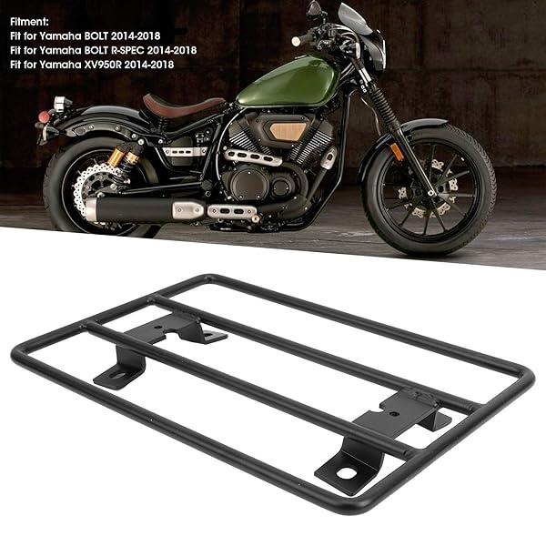 Akozon Rear Fender Motorcycle Luggage Rack Steel Pipe Bracket for BOLT BOLT R-SPEC XV950R 2014 to 2018 Solo Seat Luggage Shelf M516-B019 Black - View 3 of 10