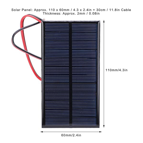 Eujgoov 3Pcs Mini Solar Panel DC 6V Polysilicon Charger Module Kit - DIY Solar System with 30cm Cable - View 5 of 10