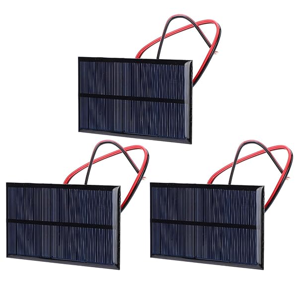 Eujgoov 3Pcs Mini Solar Panel DC 6V Polysilicon Charger Module Kit - DIY Solar System with 30cm Cable - View 10 of 10