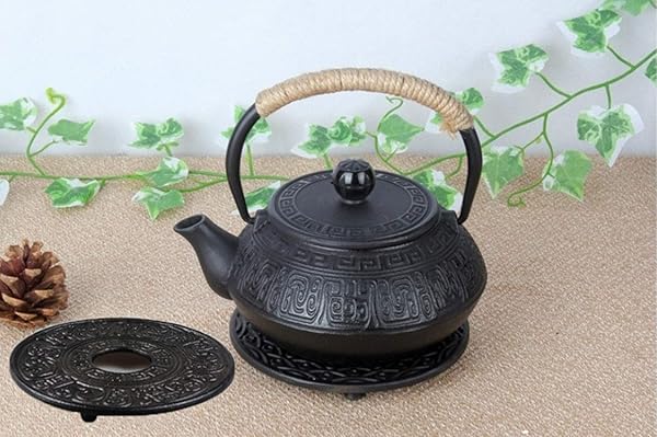 HwaGui Japanese Tetsubin Cast Iron Kettle 600ml Teapot with Stainless Steel Infuser for Loose Leaf Tea Ancient Pattern - View 7 of 8
