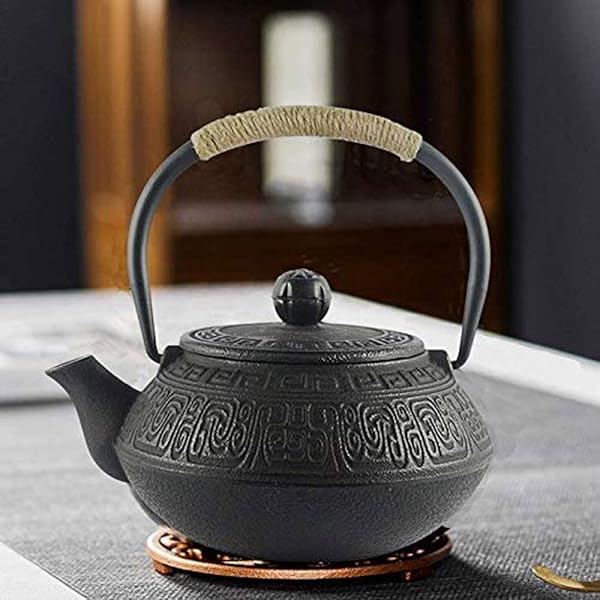 HwaGui Japanese Tetsubin Cast Iron Kettle 600ml Teapot with Stainless Steel Infuser for Loose Leaf Tea Ancient Pattern - View 8 of 8