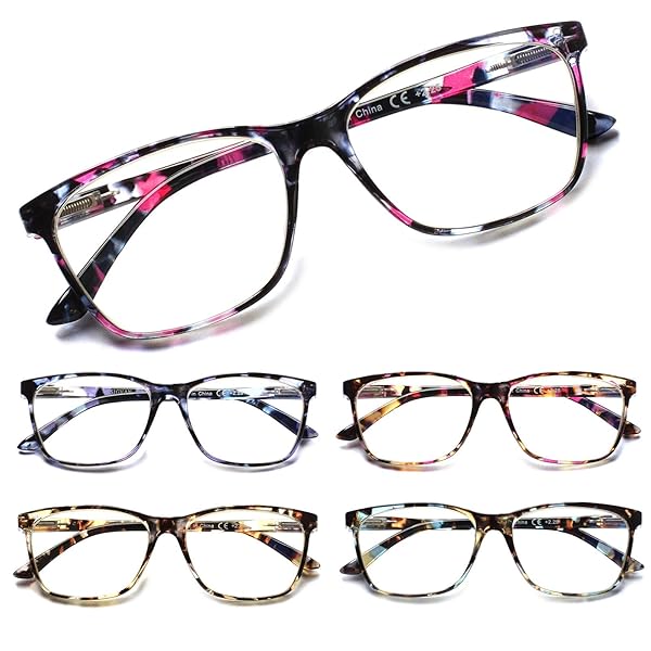 SIGVAN SIGVAN Ladies Reading Glasses Blue Light Blocking Fashion Eyeglasses for Women Multicolour 3.50 Spring Hinge Pattern Print