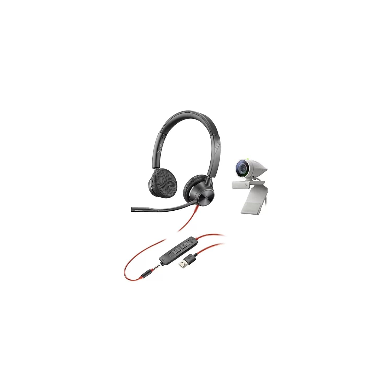 POLY Plantronics Poly Studio P5 Webcam and Blackwire 3325 Headset Kit for 1080p HD Video Conferencing Certified for Zoom and Teams