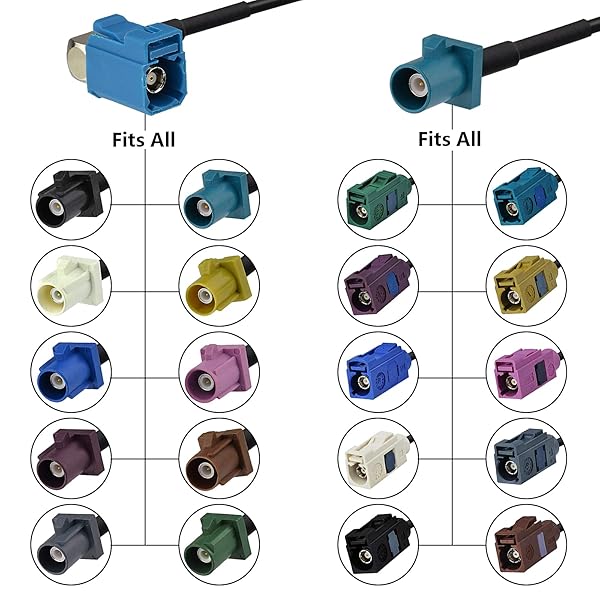 Superbat Superbat Fakra to RCA Cable 6 Inch RCA Female to Blue Fakra Z Female Coax Pigtail for Aftermarket Radio and Rear View Camera - View 7 of 7