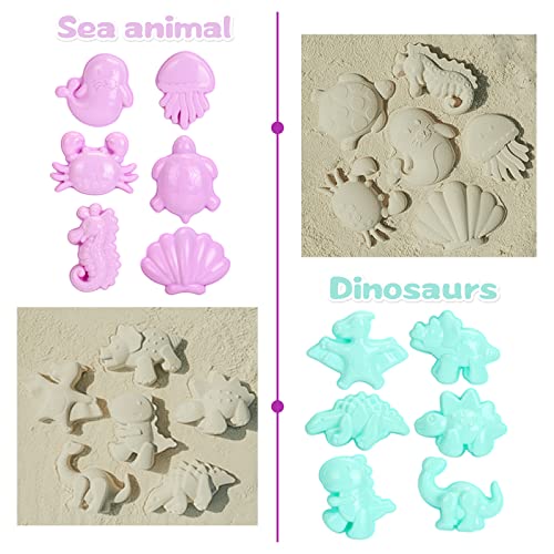 Tagitary Tagitary Beach Sand Toys Set for Kids 3-10 Includes Bucket Watering Can Shovel Rake Sand Molds and Beach Shell Bag - View 4 of 8