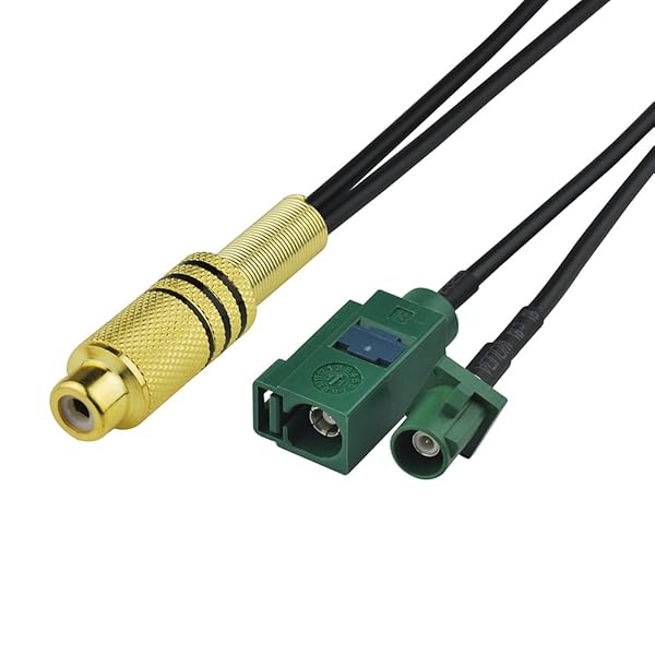 Superbat Superbat Fakra to RCA Splitter Cable 6 Inch RCA Female to Green Fakra E for Aftermarket Radio and Rear View Camera - View 4 of 5