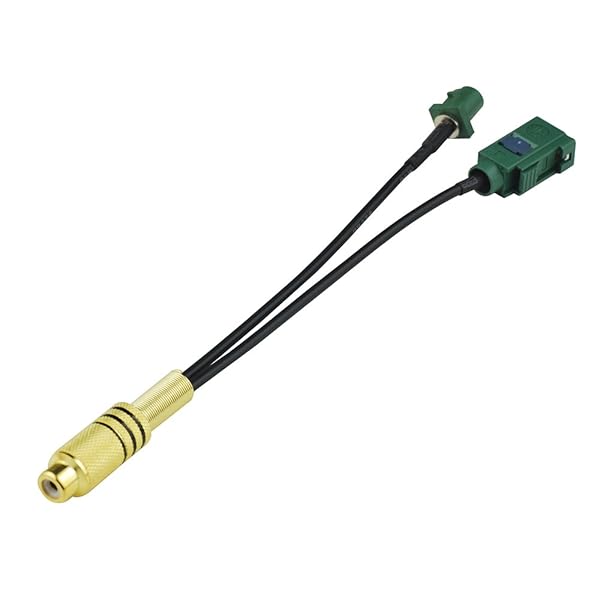Superbat Superbat Fakra to RCA Splitter Cable 6 Inch RCA Female to Green Fakra E for Aftermarket Radio and Rear View Camera - View 2 of 5