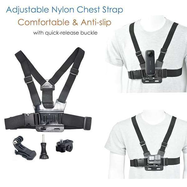 vgsion Vgsion Accessory Kit for Insta360 & GoPro: Chest, Head, Wrist Straps & Backpack Clip for Ultimate Camera Support - View 4 of 10