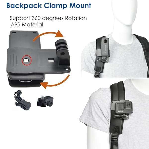 vgsion Vgsion Accessory Kit for Insta360 & GoPro: Chest, Head, Wrist Straps & Backpack Clip for Ultimate Camera Support - View 7 of 10