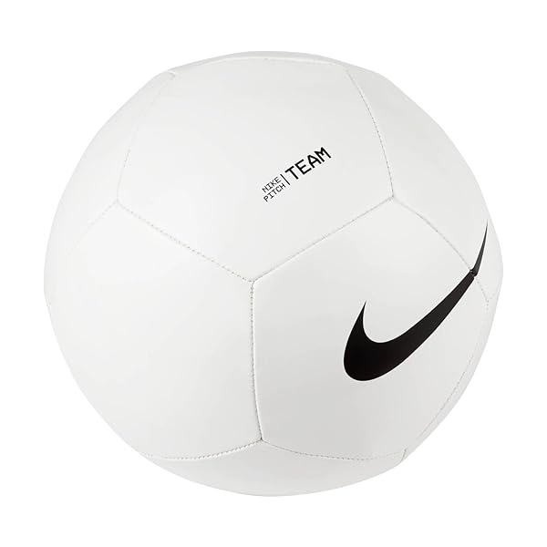 Nike NIKE DH9796-100 Pitch Team Soccer Ball - Unisex Adult Size 3, White/Black for Recreational Play