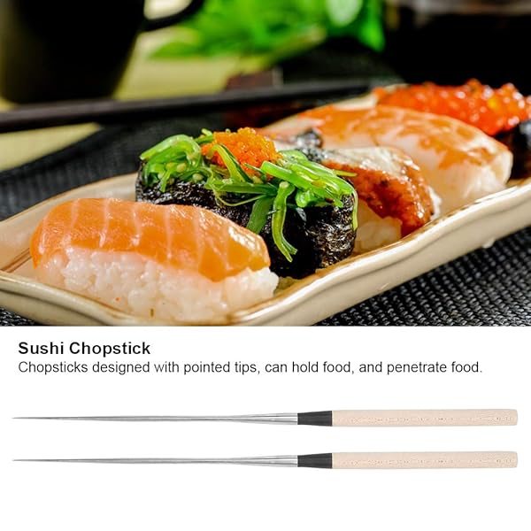 Agatige Extra Long Metal Sushi Chopsticks 12in for Japanese Cooking and Garnishing Ideal for Chefs and Plating - View 5 of 9
