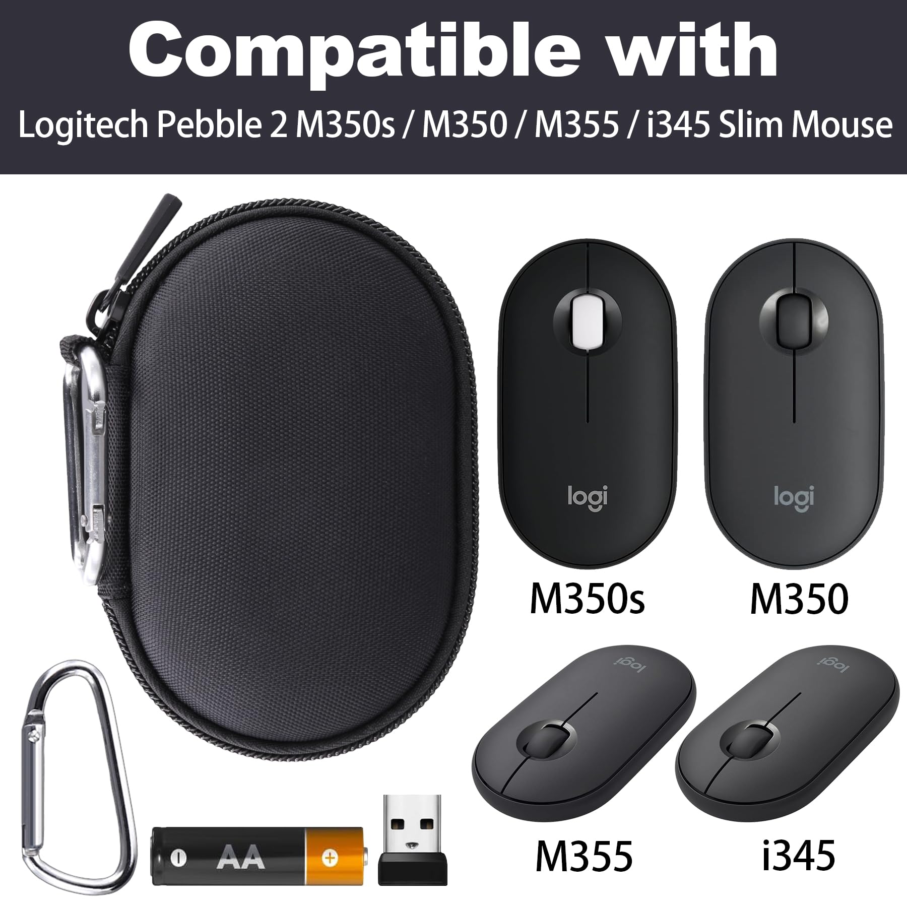 co2CREA Hard Case for Logitech Pebble M350 M355 i345 Wireless Bluetooth Mouse Pink Rose Replacement Case - View 3 of 9