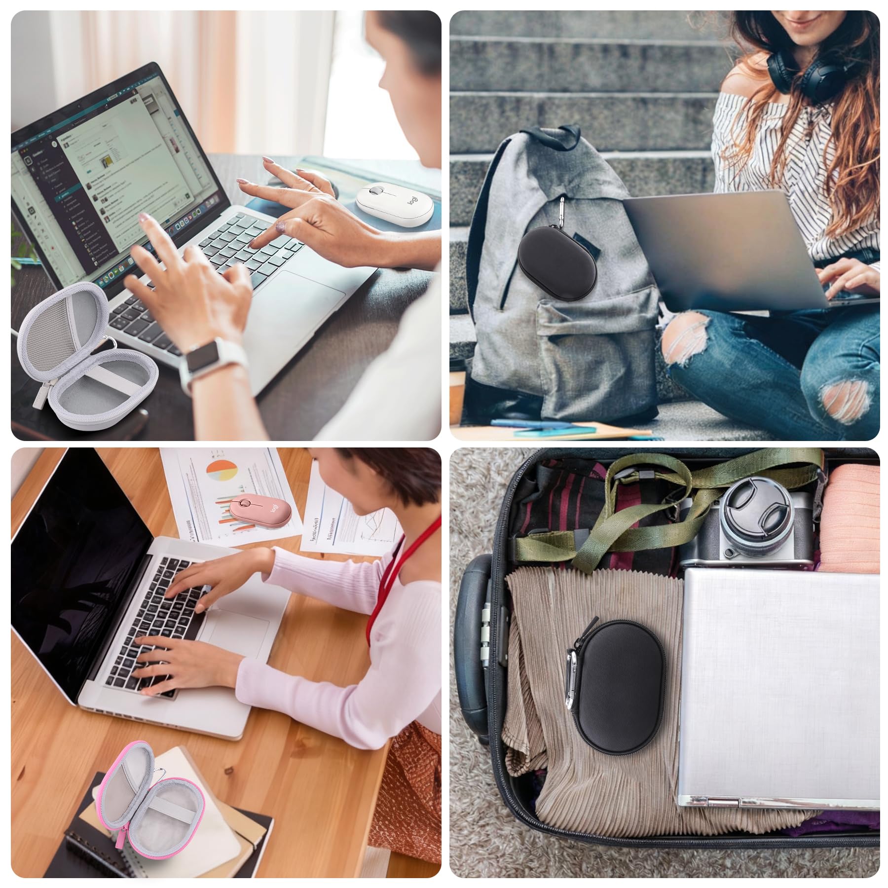 co2CREA Hard Case for Logitech Pebble M350 M355 i345 Wireless Bluetooth Mouse Pink Rose Replacement Case - View 8 of 9