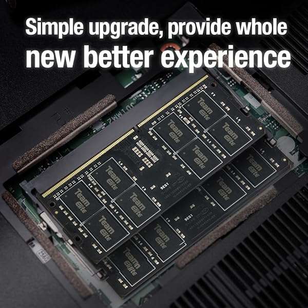 TEAMGROUP TEAMGROUP Elite 64GB DDR4 RAM Kit (2x32GB) 3200MHz for Laptop Upgrade - Unbuffered Non-ECC SODIMM Memory Module - View 6 of 9