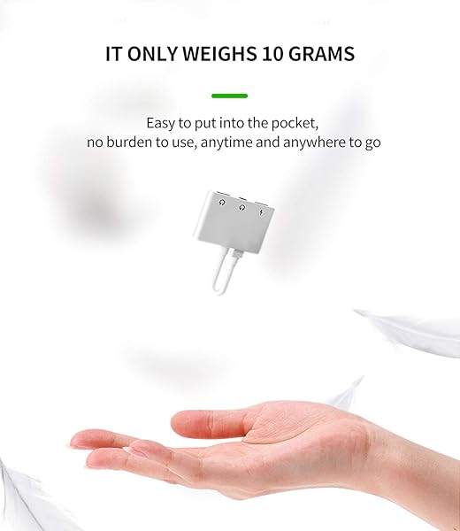 zoyuzan Headphone Adapter Lightning to 3.5mm AUX Audio Jack Charger Extender Dongle Compatible with iPhone 11 12 Mini Pro Max XS XR X SE2 7 8 Plus - View 5 of 8