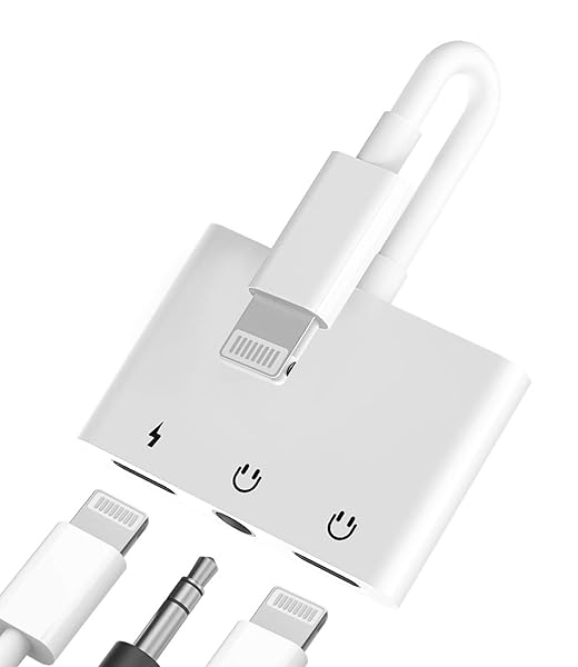zoyuzan Headphone Adapter Lightning to 3.5mm AUX Audio Jack Charger Extender Dongle Compatible with iPhone 11 12 Mini Pro Max XS XR X SE2 7 8 Plus - View 2 of 8